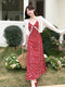 Summer Floral Spaghetti Straps Dress With Shrugs